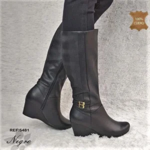 5481 Bota Cuero Negro